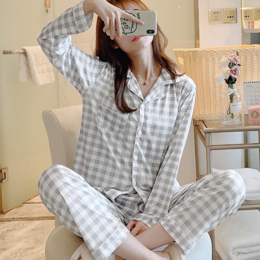 セットアップ | ルームウェア 長袖 レディース チェック柄