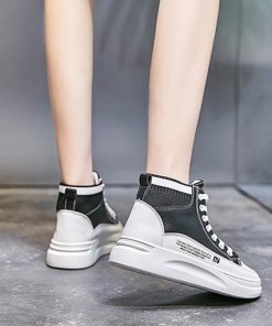 ショートブーツ | 厚底 シューズ スニーカー プラット 韓国風 おしゃれ ハイカット 靴スポーツ 履きやすい 疲れない レースアップ レディース