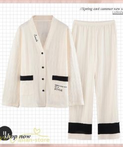 パジャマ ルームウェア | パジャマ ルームウェア レディース 春夏秋 長袖 綿ルームウェア 大きいサイズ 上下セット きれいめ 可愛い セットアップ 部屋着 トレンド 寝巻き 韓国風 女性着