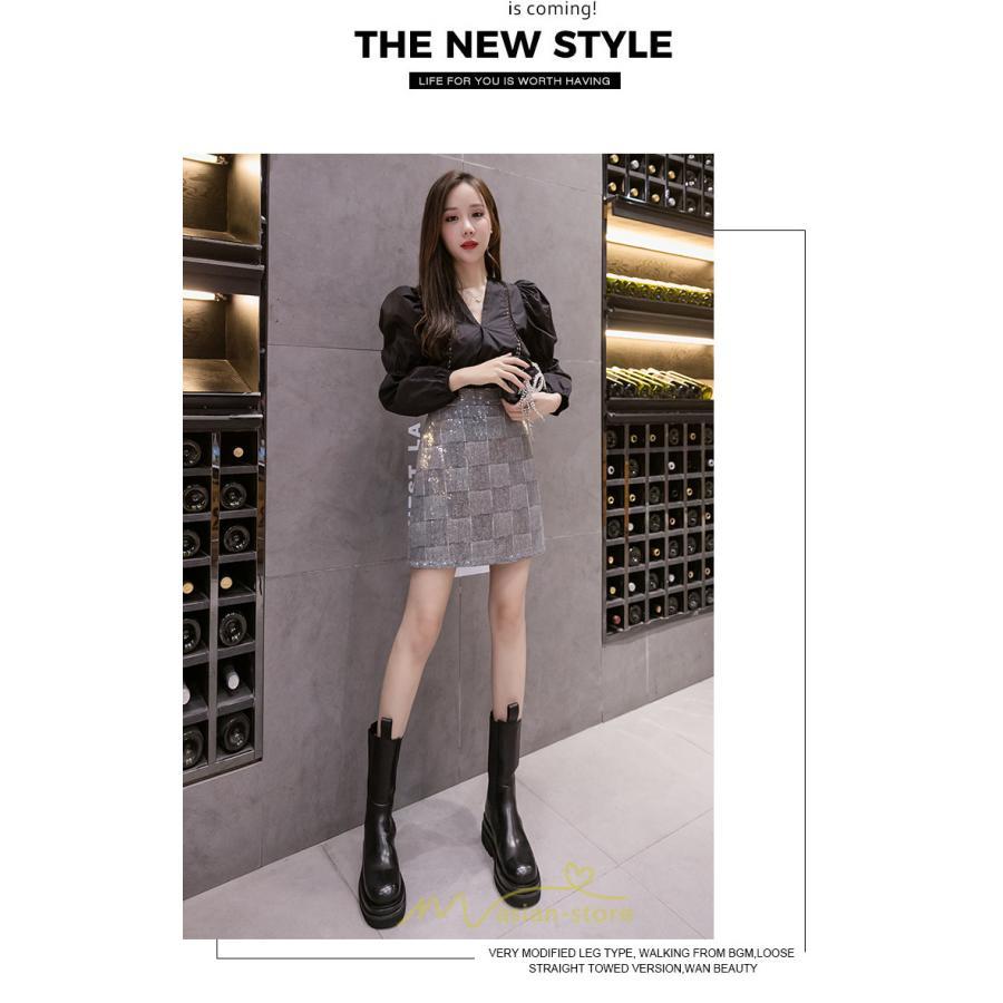 スカート | レディース ミニショット丈 キラキラ インナーパンツ付き ハイウエスト 着痩せ オシャレ 韓国ファッション 20代30代40代50代 2022 秋冬