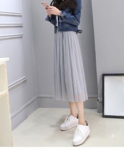 スカート | ロングチュールハイウエストフレアレディース 無地 きれいめ ウエストゴム 通勤通学 可愛い S M L 上品 着痩せ