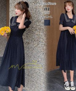 マキシ | ワンピース レディース 40代 半袖ワンピース 春夏 きれいめ マキシ丈ワンピース ドット柄 黒 着痩せ 体型カバー 30代 カジュアル 50代 上品 お出かけ アウター