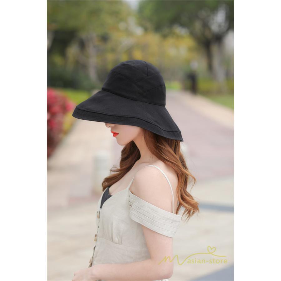レディース | 帽子 春 夏 Uv 遮光 折りたたみ 大きいサイズ UVカット帽子 ひも つば広 頭 大きい 洗える 母の日 自転車 日焼け対策 遮光 小顔 熱中症 紫外線対策