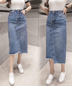 スカート | 即日発送デニム大きいサイズ タイトマキシレディースハイウエスト スリット ロング丈ボトムス 着痩せセクシー ストレッチ