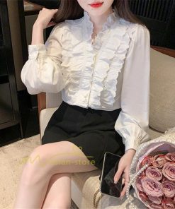 シャツ・ブラウス | ブラウス レディース 長袖 フォーマル 白 オフィス 無地 シャツ ビジネス フリル おしゃれ 入学式 卒業式 上品 お出かけ 面接 カジュアル 20代30代40代 きれいめ