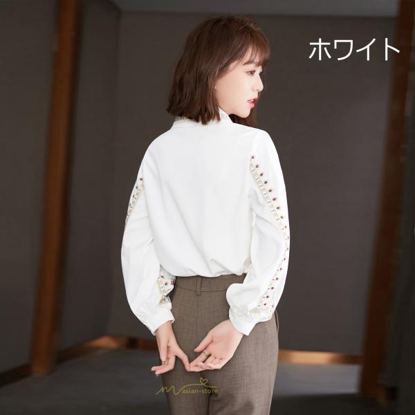 シャツ・ブラウス | ブラウス レディース シャツ トップス 白 長袖シャツ オフィス カジュアル おしゃれ シフォン 通勤 通学 オシャレ 上品 秋服 ナチュラル 可愛い キレイめ