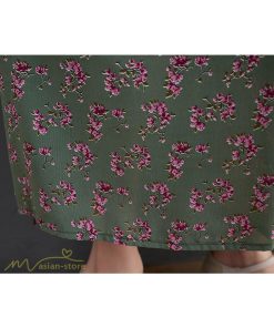 マキシ | ワンピース レディース Vネック 7分袖 秋 ロングワンピース フリーサイズ 花柄 40代 50代 大人 レトロ風 ゆるワンピース カジュアル 秋コーデ 30代 大人 20代