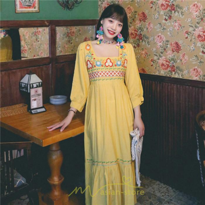 マキシ | 長袖ワンピース レディース 夏秋 コットン 10代 20代 30代 40代 50代 マキシワンピース ロングワンピース おしゃれ 着痩せ 大人可愛い 綺麗 かわいい