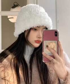 ニット帽 | ふわふわニット帽子 レディース 冬 2色