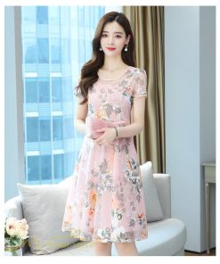 ミディアム | ワンピース レディース 半袖 膝丈 ミディアムワンピース 花柄 きれいめ おしゃれ カジュアル 大きいサイズ お出かけ 40代 フェミニン 上品 エレガント 30代