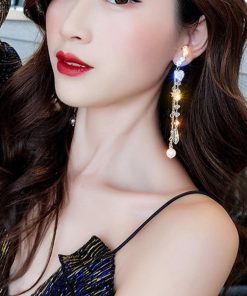 その他アクセサリー | ラインストーン ハートモチーフ パール 大人 ぶらさがり ビジューピアス チェーンピアス ロングピアス 大ぶり レディース