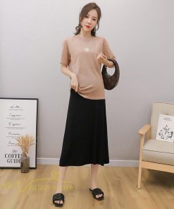 スカート | マタニティレディース Aラインロング丈 マタニティウェア 妊婦服 カジュアル 体型カバー 春 夏 ウエスト調整 ゆったり マタニティ