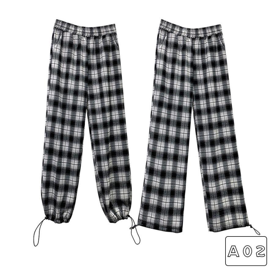クロップドパンツ | チェック柄 あったか ストレートパンツ カーゴパンツ レディース おしゃれ ロングパンツ カジュアル 裏起毛パンツ 着やせ