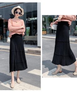 フレアスカート | カジュアル Aラインスカート ボトムス ティアードスカート レディース ニットスカート プリーツスカート体型カバー 着やせ ウエストゴム