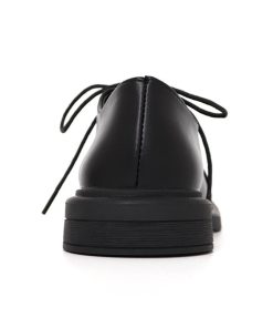 ショートブーツ | 靴 シンプル レースアップ レザー調 カジュアル ローヒール ドレスシューズ レディース 履きやすい