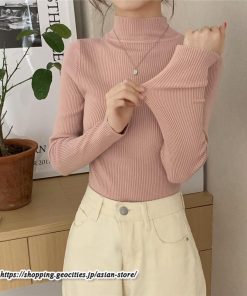 ニット・セーター | カットソー ニット レディース リブニット 長袖 秋冬 春 トップス スリム ストレッチ インナー 無地 プルオーバー 長袖ニット 通学通勤 長袖カットソー 着痩せ