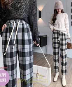 チノ・テーパード・ジョガー・スキニーパン | テーパードパンツ パンツ レディース ボトムス 美脚 楽ちん 体型カバー チェック柄 ハイウエスト お出掛け 20代 着痩せ 10代 30代 2022年新作 40代