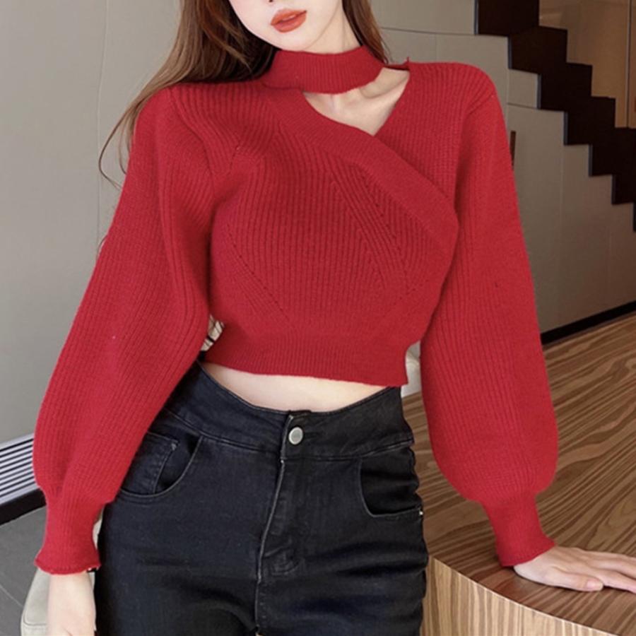 ニット・セーター | ショート丈 ニットトップスレディース秋冬