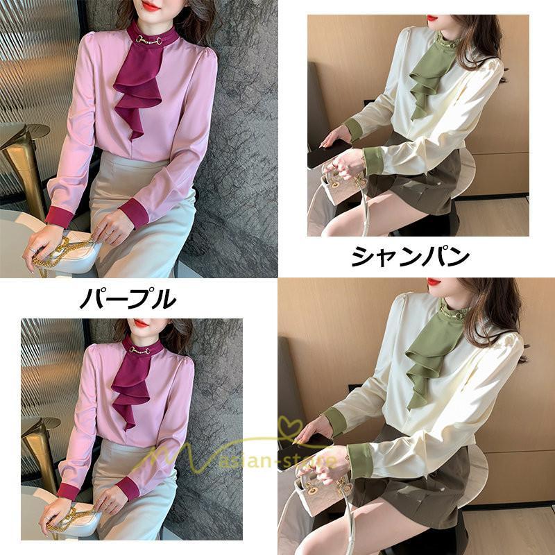 シャツ・ブラウス | ブラウス レディース 長袖 ブラウスシャツ ボウタイ フォーマル チュニック 大人 春 夏 春夏 フォーマル スーツ トップス 20代 30代 2022作 OL 高級感 母 ママ