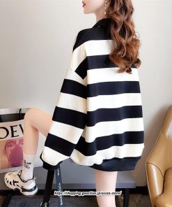 パーカー | トレーナー レディース スウェット 大きいサイズ 韓国 トップス 長袖 おしゃれ 体型カバー Tシャツ ボーダー柄 チュニック 送料無料 20代30代40代50代