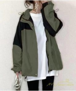 コート・ジャケット | ドッキングジャケット レディース 秋物 長袖 ブルゾン フード付き ジップアップ 薄手 ライトアウター ゆったりシルエット 防風 ブルゾンパーカー トップス