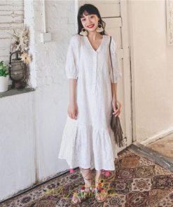 マキシ | ワンピース レディース 夏秋 無地 ロング丈 長袖 白 紫 大人 上品 20代 30代 40代 刺繍 レース ママ 母 痩せて見える 同窓会 デート 謝恩会  女子会 食事会