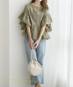 シャツ・ブラウス | シャツ ブラウス レディース きれいめ 春秋 40代 30代 韓国風 フレア 通勤 女性 服装 スーツ 大人 無地 着痩せ オフィスカジュアル 半袖ブラウス 上品 春夏