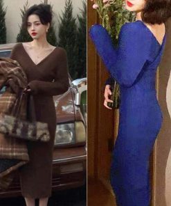 ワンピース | カシュクールニット韓国風