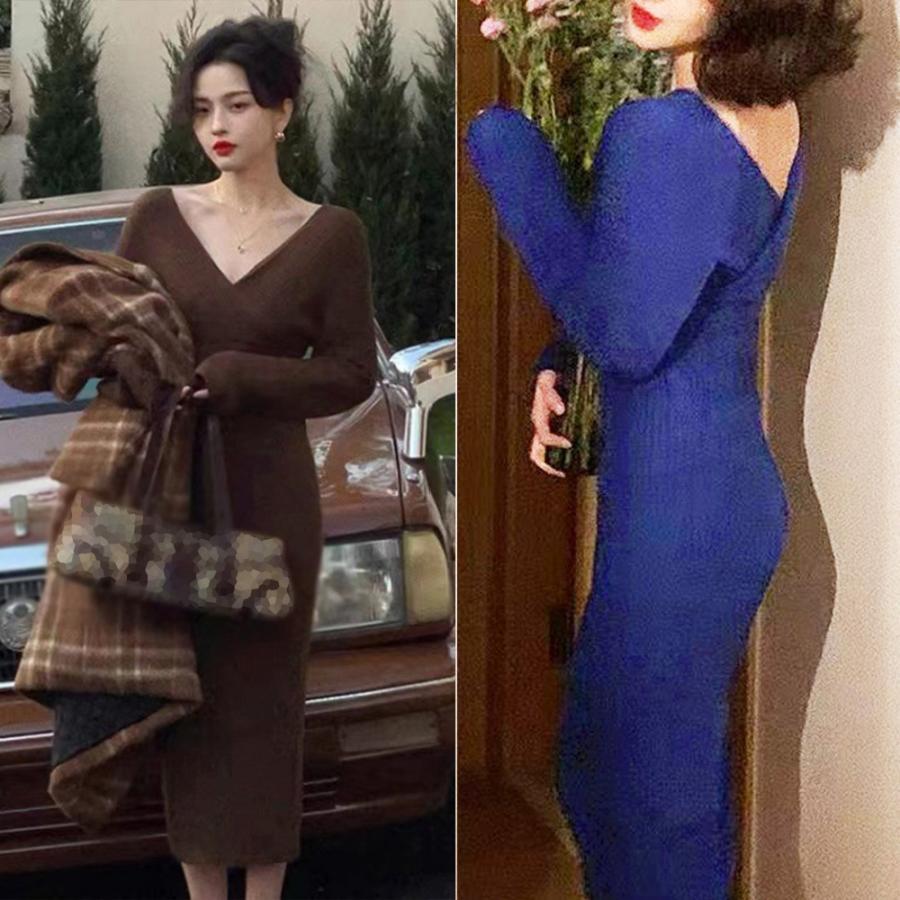 ワンピース | カシュクールニット韓国風