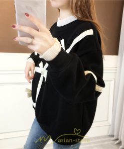 パーカー | トレーナー レディース プルオーバー クルーネック 長袖 レース トップス Tシャツ スウェット ゆったり 蝶結び カジュアル 20代30代40代50代