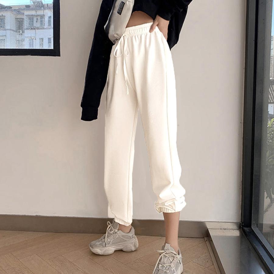 サルエルパンツ | ロングパンツ カジュアル 無地 ウエストゴム ヨガウェアパンツ レディース 韓国 スウエットパンツ