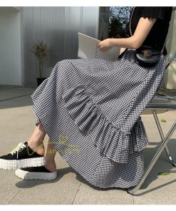 スカート | プリーツロング 春 夏 秋 マキシ 大きいサイズ フレアマキシプリーツ チェック柄 通勤通学 20代30代40代 不規則 フレア