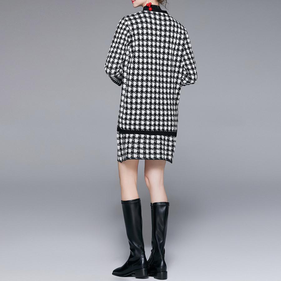 セットアップ | 千鳥柄 ニットレディース