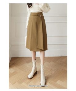 スカート | レディース 秋 冬 秋冬 ミモレ丈 膝丈 ロング 無地 ミディアム丈 ひざ丈 送料無料 Aライン ハイウエスト おしゃれ 通勤 通学 ラシャ 2022年秋冬 暖か
