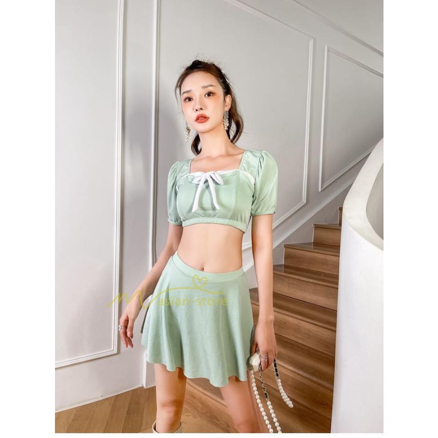 水着 | レディース ワンピース型 体型カバー 温泉2点セット 水着セット セクシー お洒落 可愛い 20代30代40代 無地 セパレート 韓国ファッション 着痩せ