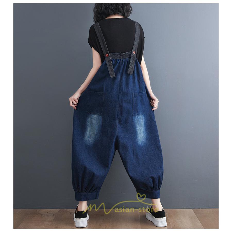 オーバーオール サロペット | オールインワン レディース ロング丈 サロペット スウェット ルームウェア パンツ デニム リラックス 大きいサイズ 旅行 ゆったり 韓国ファッション