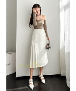 スカート | プリーツロング 春 夏 秋 マキシ ハイウエスト 着回し 20代30代40代 通勤通学 お出かけ エレガント カジュアル フェミニン 着痩せ オフィス