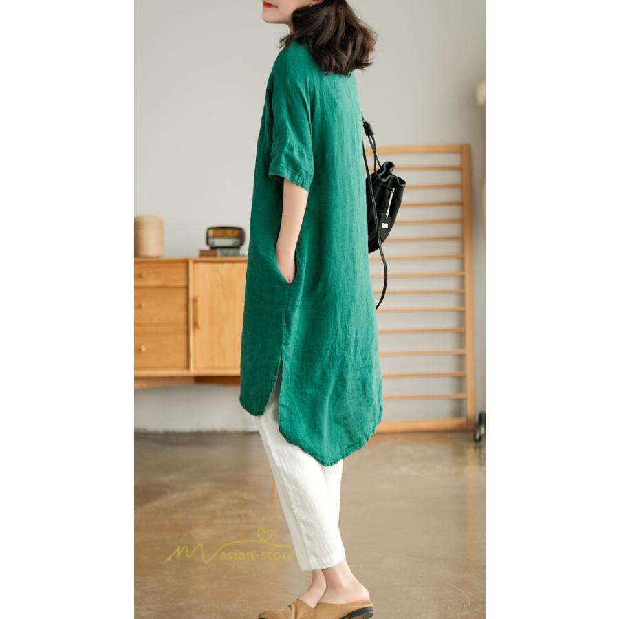送料無料SALE | ワンピース レディース 夏 カットソー シャツワンピース スカート 麻 綿 大きいサイズ サマー Tシャツ 可愛い 30代 40代 20代 体型カバー ゆったり 送料無料