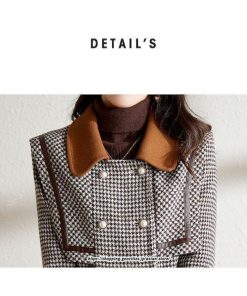 コート・ジャケット | アウター ジャケット テーラード シングル オフィス レディース 秋 20代30代40代50代 ラシャ テーラードジャケット グレンチェック ダブルブレスト
