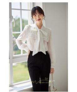 シャツ・ブラウス | ブラウス レディース 長袖 50代 白 シャツ ゆったり トップス きれいめ フォーマル 上品 フェミニン 高品質 20代 40代 OL 蝶結び お出かけ 30代 通勤
