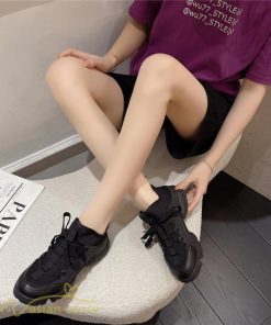 スニーカー | インソール レディース ダッドスポーツシューズ 靴 厚底 レースアップ 無地 履きやすい ハイカット 可愛い 脚長効果 歩きやすい 新作