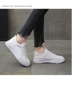 スニーカー | 厚底レディース 靴 ローカット 厚底 おしゃれ レースアップ シューズ シンプル カジュアル スポーツ 普段着 ホワイト 上品