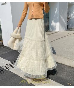 スカート | プリーツレディース ロング丈 マキシ 黒 グレー ベージュ ニット Aライン 秋冬コーデ 秋冬物 お出かけ デート 新着 普段着 旅行 女子会 新作 お呼ばれ