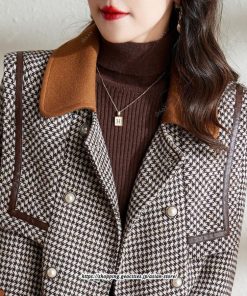 コート・ジャケット | アウター ジャケット テーラード シングル オフィス レディース 秋 20代30代40代50代 ラシャ テーラードジャケット グレンチェック ダブルブレスト