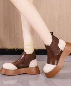 ショートブーツ | ブーティー ブーツ 厚底ブーツ レディース シューズ 靴 太ヒール チャンキーヒール 合皮ブーツ PUブーツ くつ 黒靴 春秋冬 美脚 大人 厚底靴