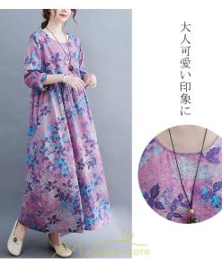 マキシ | ロングワンピース 大きいサイズ レディース 細見え 着痩せ 美シルエット セクシー 女子力 トレンド 海外セレブ オトナ女子 花柄 大人 紫 体型カバー ぽっちゃり