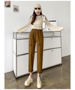 チノ・テーパード・ジョガー・スキニーパン | テーパードパンツ パンツ レディース ボトムス ストレッチ 美脚 コットン ハイウエスト 快適 楽チン 体型カバー 着痩せ 買い物 運動 部屋着 お出かけ スポーツ