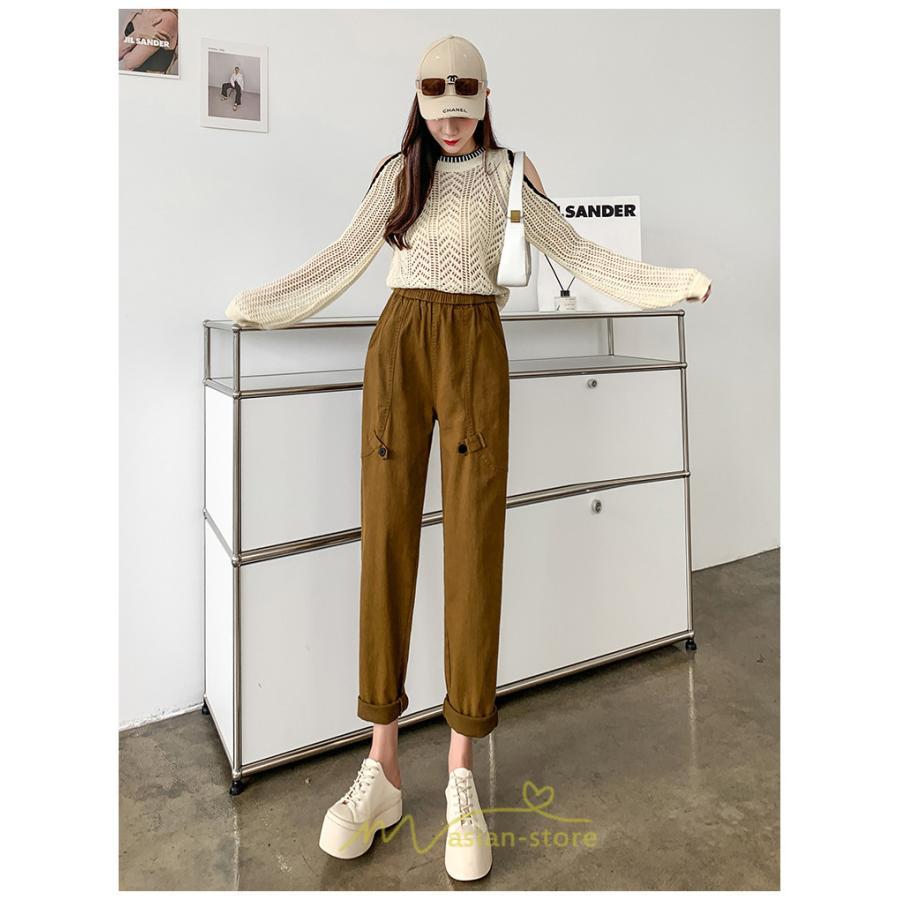 チノ・テーパード・ジョガー・スキニーパン | テーパードパンツ パンツ レディース ボトムス ストレッチ 美脚 コットン ハイウエスト 快適 楽チン 体型カバー 着痩せ 買い物 運動 部屋着 お出かけ スポーツ