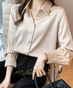 シャツ・ブラウス | ブラウス レディース オフィス おしゃれ 長袖 開襟 シャツ ビジネス OL 事務服 無地 長袖シャツ ファッション 優雅 エレガント カジュアル 通勤 細身 着回し