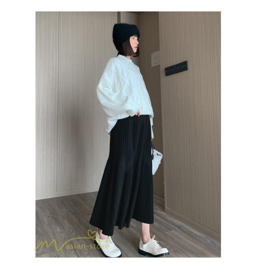 スカート | マタニティレディース 着痩せ リブニット 無地 マタニティウェア ウエスト調整 産前 産後 妊婦着 ハイウエスト 妊婦服 カジュアル Aライン